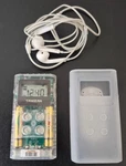 Sangean DT-120 Am/fm Stereo Pocket Radio Receiver Clear With Apple Wired Earbuds. Fixed Price $29.95.