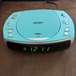 Jensen Turquoise Modern Home Cd Tabletop Stereo Clock Digital Am/fm Radio. Fixed Price $49.87.