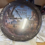 Rivers Edge Products 15-INCH Wall Clock, Distressed Analog With Tin. Fixed Price $30.00.