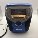 Philips Compact Disc Clock Radio Cd Player Blue AJ3958/17 - Tested Working. Fixed Price $33.25.