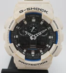 Casio G-shock White + Black Blue Anadigi Watch GA-100B / GA100A-7A New Bat. Fixed Price $65.00.