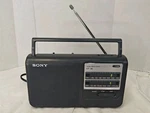 Sony ICF-38 Portable Am/fm 2-BAND Radio Black Power Battery Tested Clean. Fixed Price $29.99.