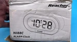 Reacher NI88C Alarm Clock White Snooze Colorful Display Bedside Desk Shelf. Fixed Price $15.97.