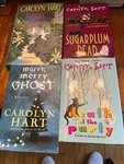 Carolyn Hart - 4 Hc: Merry Ghost, Resort To Murder, Party, Sugarplum. Fixed Price $6.00.