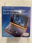 Sharper Image Big Screen Dual-time Travel Desktop Alarm Clock Fact Seal SI615. Fixed Price $16.97.