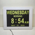 American Lifetime Digital Calendar Day Clock White Frame Alarms Chime Tested. Fixed Price $15.00.