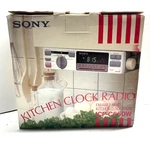 New Nos Sony ICF-C550W Under Cabinet Kitchen Clock Radio Fm Am. Fixed Price $109.95.