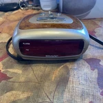 Vintage Sharp Alarm Clock With Woodgrain Look. Model SPC1235. Tested.. Fixed Price $20.00.