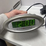 Timex Dual Alarm Clock Nature Sounds Radio Digital T232S Silver (working). Fixed Price $24.95.