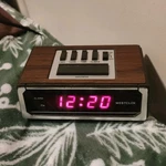 Westclox Vintage Digital Alarm Clock Woodgrain Finish Retro Style Brown Plastic. Fixed Price $11.00.