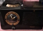 Philco 52-944 Vintage Tabletop Clock Alarm Am Radio Black Model. Fixed Price $52.50.