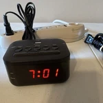 Sharp SPC023A Digital Alarm Clock Black Usb Charging Snooze Modern Bedroom. Fixed Price $6.00.
