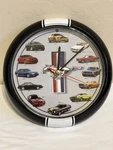 Ford Mustang History 13" Wall Clock Sounds On The Hour Black 1964 - 2013 Tested. Fixed Price $19.99.