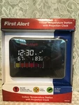 First Alert Indoor Temperature Station With Projection Clock Model # SFA2200 Nib. Fixed Price $24.47.