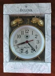Vtg New Old Stock Bulova Bellman B8124 36-HOUR Keywind Alarm Clock Glow Mark. Fixed Price $35.00.