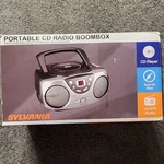 Sylvania SRCD243M Black Portable Player Boom Box Am/fm Radio Nib. Fixed Price $45.00.