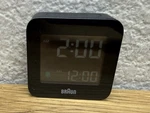 Braun BN-BC08B 2.3" Black Digital Lcd Travel Quartz Alarm Clock Square Working. Fixed Price $34.19.