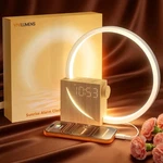 Sunrise Clock W/ White Noise & Night Light Dual Alarm, Snooze, Wood, New. Fixed Price $32.99.