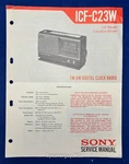 Original Sony ICF-C23W Clock Radio Service Manual. Fixed Price $14.95.