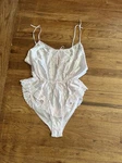 Vintage 80S Clock House Lace Satin Teddy Bodysuit Pink Size M Coquette. Fixed Price $19.00.