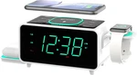 Smartset Dual Alarm Clock Fm Radio With Wireless Charging, Bluetooth Speaker, Ul. Fixed Price $86.99.