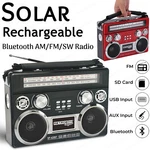 Portable Solar Rechargeable Bluetooth Radio Am/fm/sw 3-BAND MP3 Player Led Light. Fixed Price $32.45.