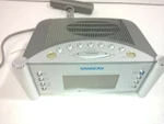 Atomicall Alarm Clock Radio Sangean Silver Digital Tuner Lcd Display Fm Aux RCR2. Fixed Price $42.39.
