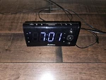 Electrohome EAAC470W Digital Clock Radio Black Am/fm Lcd Display. Fixed Price $45.00.