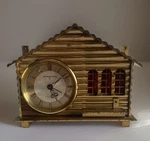 Remembrance Eight Days Alarm Clock Log Cabin Swiss Made Metal/brass Works Rd. Fixed Price $35.00.
