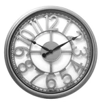 Westclox Wall Clock 20" Silver See-through Glass Case Open Dial Modern Decor. Fixed Price $47.23.