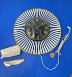 Nos Westclox 12 Inch Orbit Black White And Brass Wall Clock 1960. Fixed Price $133.11.