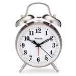 Westclox Twin Alarm Clock, Loud Bell, Silver Metal Case, Dial Light, Glass. Fixed Price $19.99.