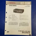 Sony ICF-C6W Service Manual Original Paper Oem Repair Guide Usa. Fixed Price $29.95.