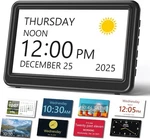 7" Digital Dementia Alarm Clock Large Display For Seniors, Plug. Fixed Price $29.99.