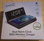 Supersonic Dual Alarm Clock With Wireless Charger High-speed Pad 2-IN-1. Fixed Price $10.00.