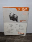 Sony CF-200A Cassette-corder Tape Recorder Service Manual Original Vintage. Fixed Price $12.59.