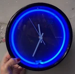 Vintage Diana Clock By Cicena Blue Neon Wall 10" Works Analog Electric Read*. Fixed Price $75.00.