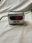 Sharp Bedside Alarm Clock With 2 Rapid Charge Usb Phone Charging Ports. Fixed Price $42.00.