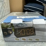 Dreamsky Wooden Digital Clock, Usb, Loud Alarm, DIMMER,SNOOZE,12/24H,BROWN. Fixed Price $15.00.