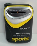 Sony Walkman SRF-86 Am/fm Sports Portable Radio Yellow Headphones Avls. Fixed Price $23.99.