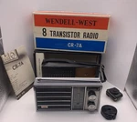 Wendell West Hi-fi Deluxe Transistor CR-7A 1968 Portable Am Radio In Box. Fixed Price $34.99.