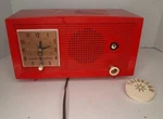 Red Antique General Electric Clock Radio 305B Retro Vintage For Repair. Fixed Price $54.99.