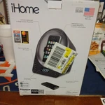 Ihome IA63 Alarm Clock And Motorized Rotating Dock. Black.. Fixed Price $99.00.