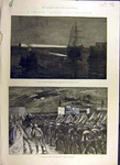 Original Old Antique Print 1884 Souakim Night-alarm Hms Albacore Shendy Chenery. Fixed Price $14.73.