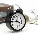 Pilife Non- Ticking Clock With Backlight, Twin Bell Alarm Black. Fixed Price $14.86.