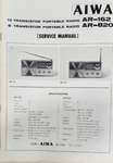 Aiwa AR-162 & AR-820 Transistor Portable Radio Service Manual. Fixed Price $15.00.