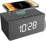 Wooden Bluetooth Speaker Alarm Clock With Fm Radio, Wireless Charging Station Fo. Fixed Price $61.32.