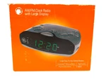 Alarm Clock Am/fm Radio Large .9" Display 7-4837 Battery Backup, New. Fixed Price $34.99.