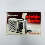 Vintage Sanyo RP1250 Portable Radio Cream Silver Handheld Pocket Boxed. Fixed Price $26.99.