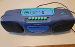 Vintage Sony Am/fm Boombox Radio Blue/green CFS-E50 Cassette Deck Not Working. Fixed Price $112.50.